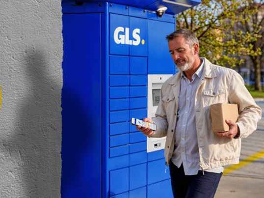 man at a box